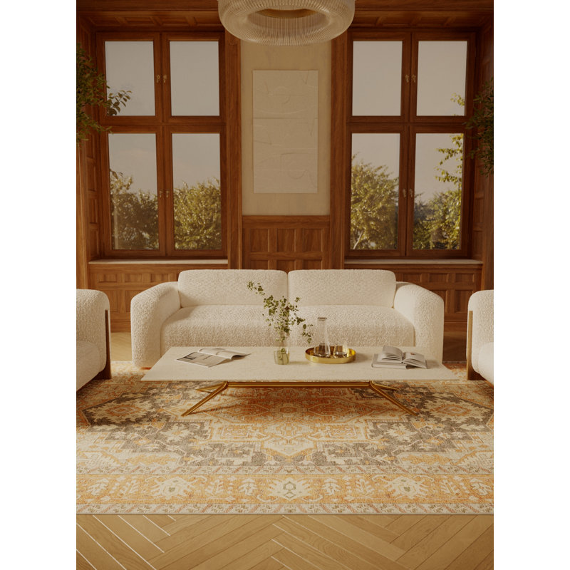 Floriane Hand Loomed Washable Oriental Indoor Rug, Rectangle 8' x 10'