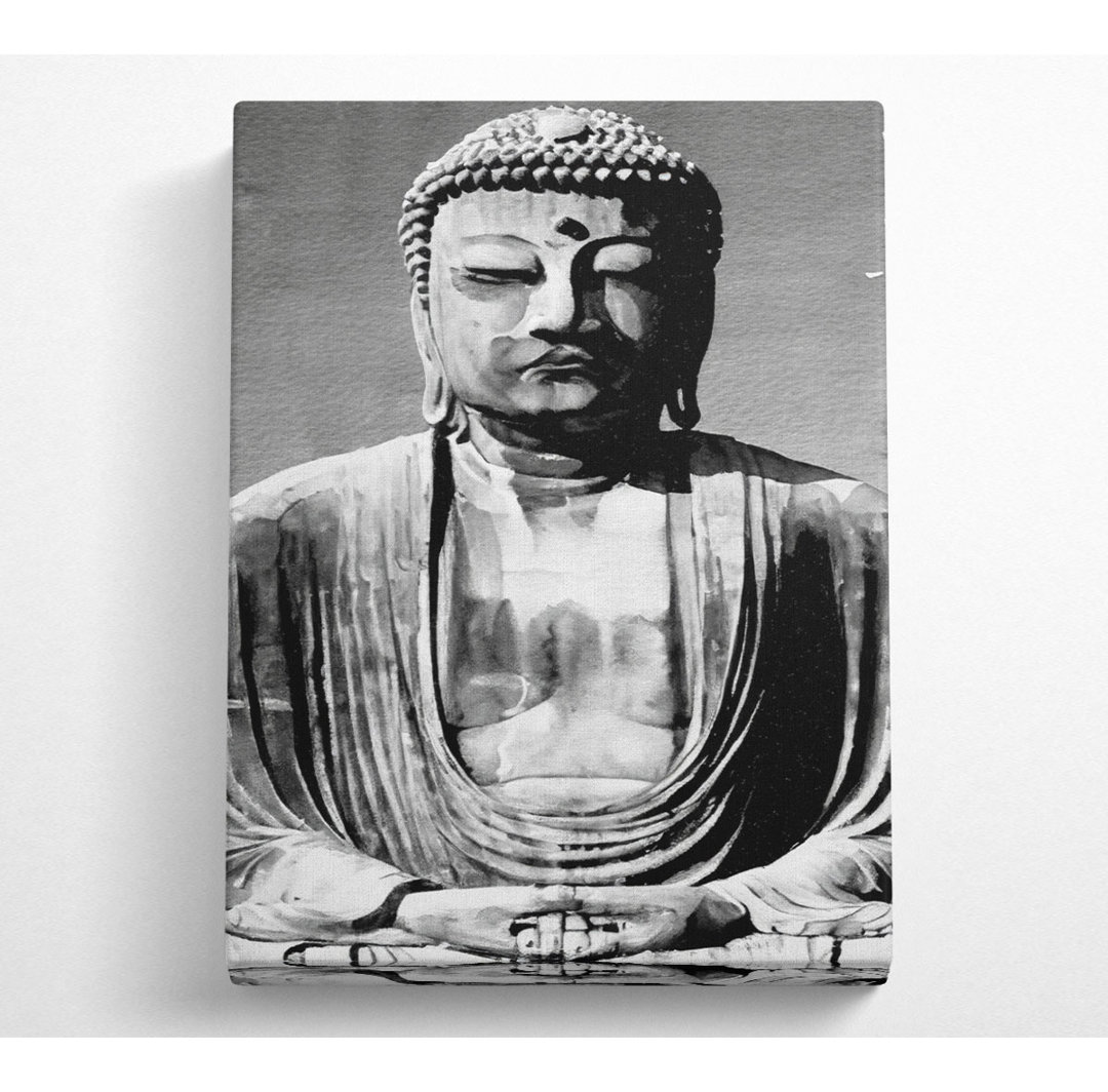 Peaceful Buddha Black N White - Kunstdrucke auf Leinwand