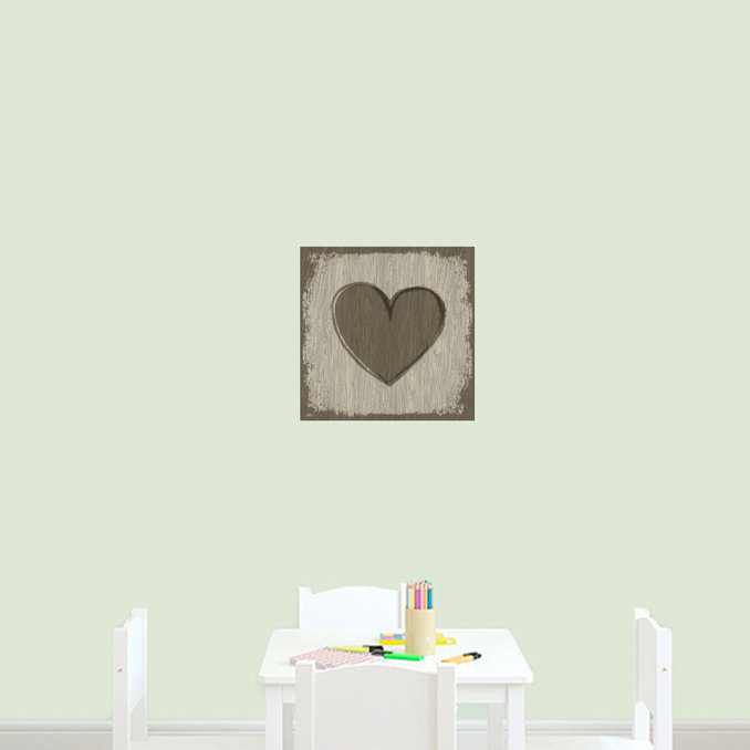 Décalcomanie murale à imprimé coeur en bois Applegate, H 12 po x l 12 po