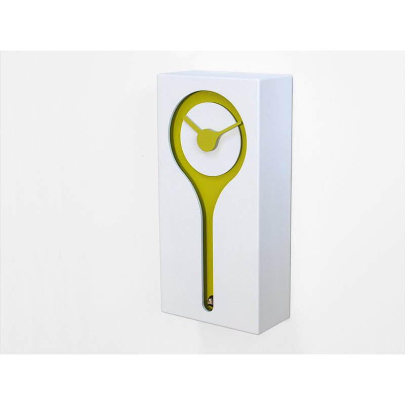 Banach Wood Wall Clock, White and Green