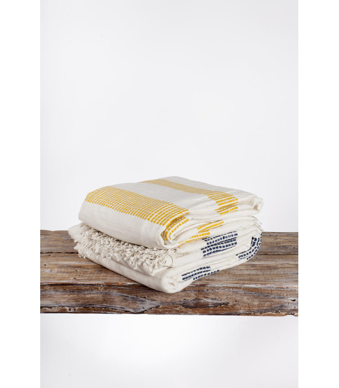 3 Panel Dotted Cotton Blanket, Blue