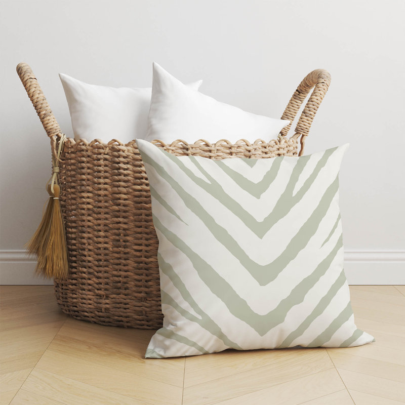 Coussin Zebra, H 16 po x l 16 po, Vert clair