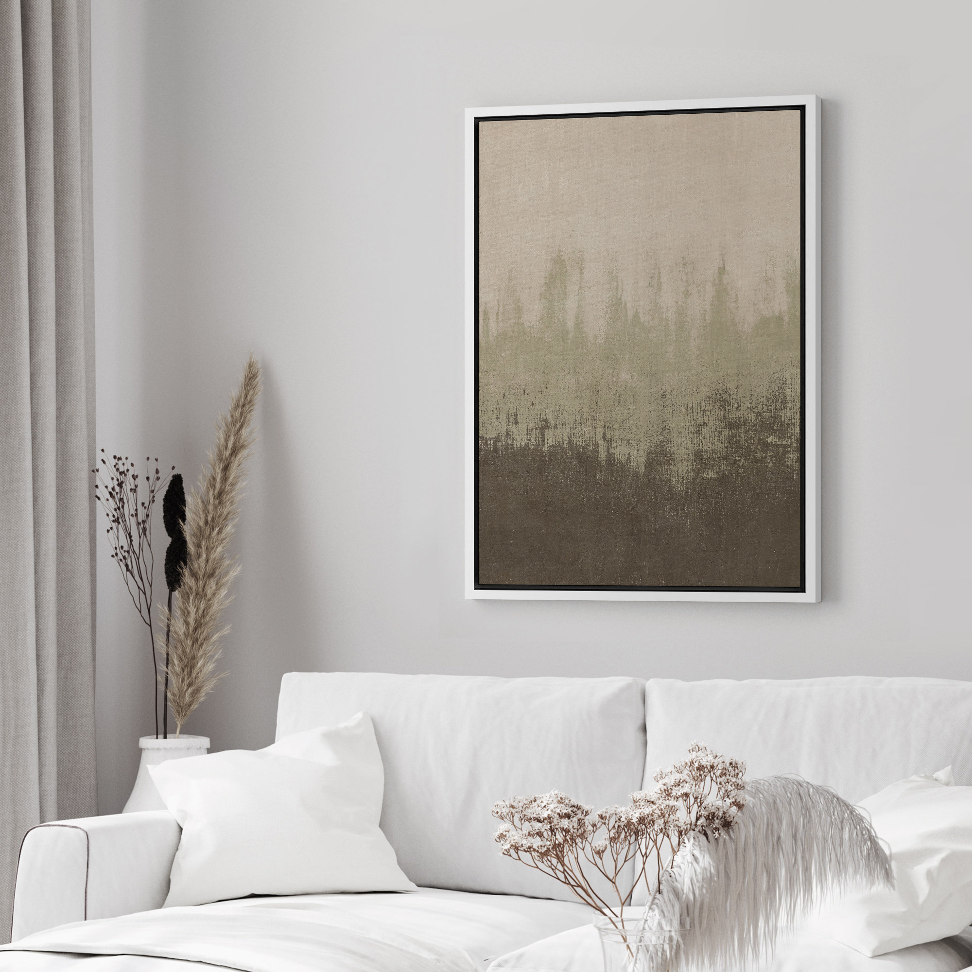 wall26 Grunge Green Tunes Minimalist Artwork Framed Bedroom Wall
