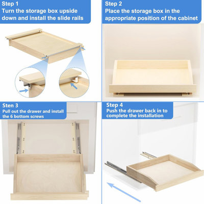 Single Pull Out Cabinet Organizer 31½"W x 21"D, Soft Close Slide Out Drawer Storage Shelves for Kitchen, Wood Cabinet Shelf Pull-Out Organizer Storage for Base Cabinet
