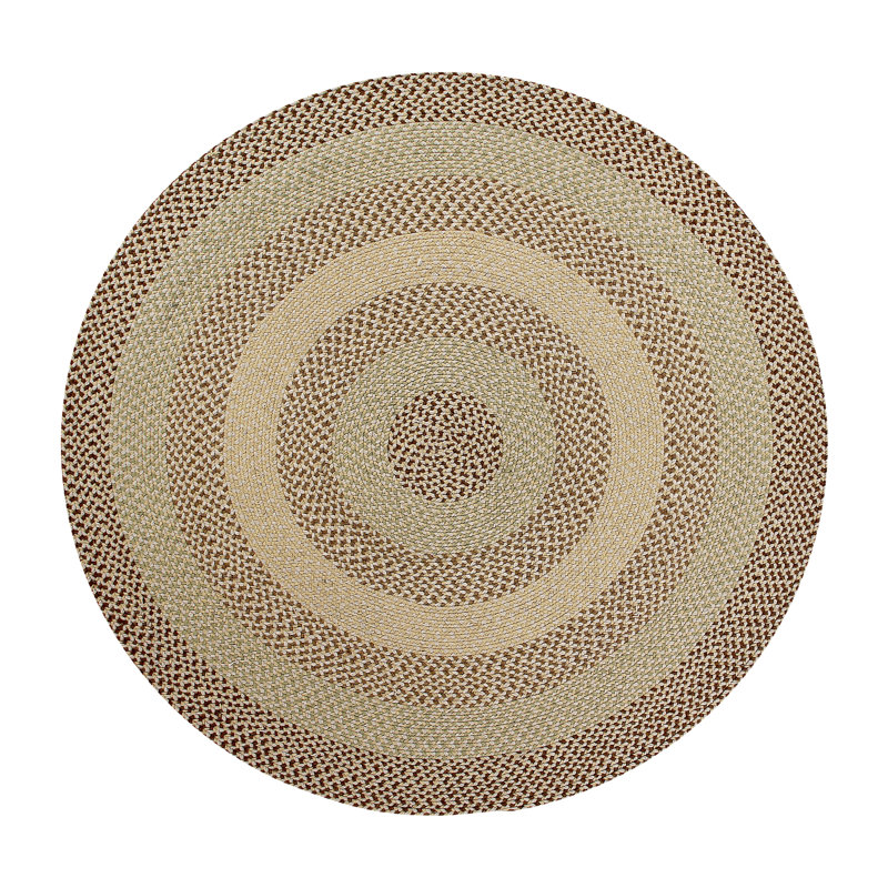 Tapis naturel en laine tressé Monnie, Rond 72 po x 72 po