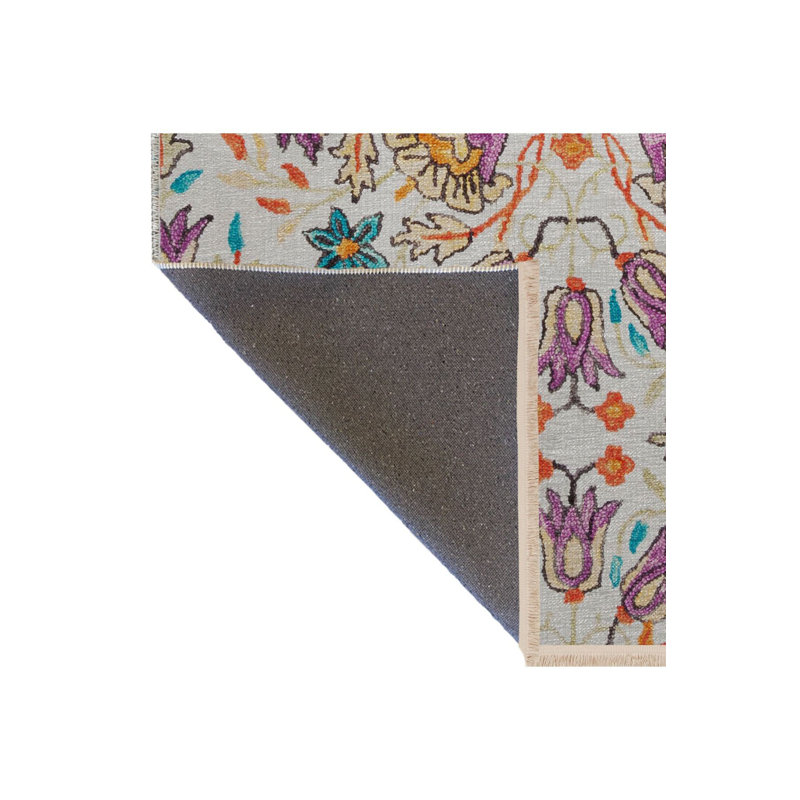 Tapis décoratif lavable à la machine beige, Tapis de couloir 3 pi 3 po x 6 pi 7 po