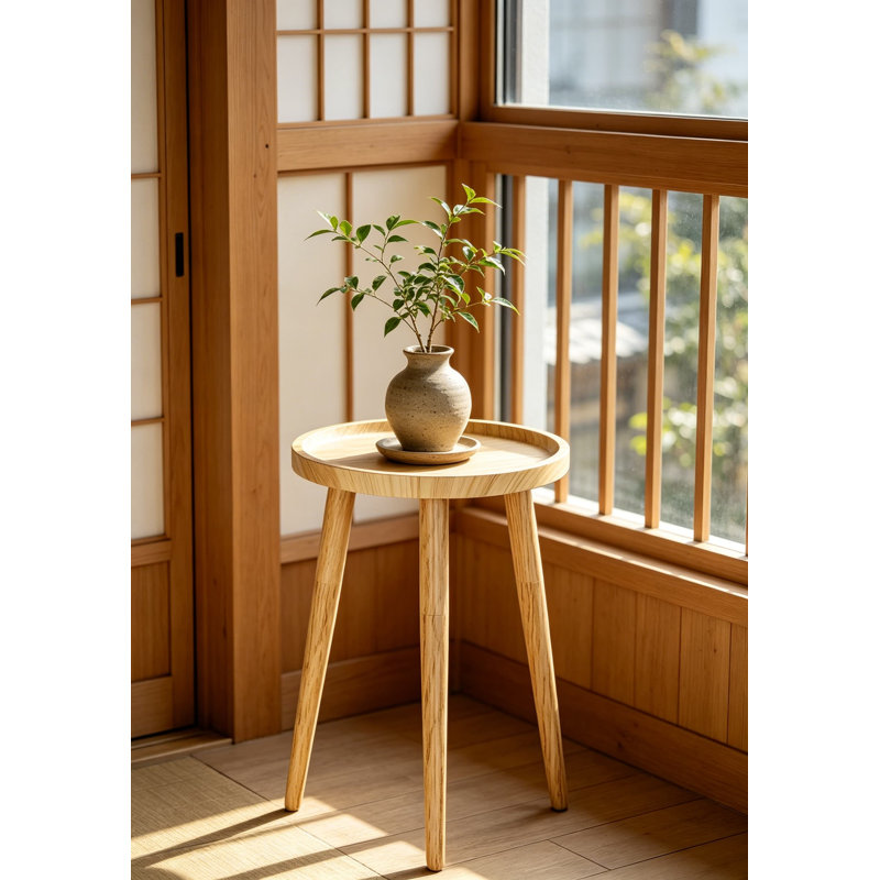 Support à plante Mid-Century moderne avec plateau surélevé - support pour plante d'intérieur en bois robuste et table d'appoint pour la décoration intérieure, assemblage sans outil