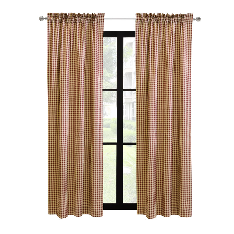 Rideau 100% coton Timm, Bourgogne, L 40 po x L 95 po