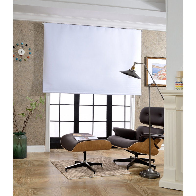 Thermal Blackout Roller Blind - Trimmable Cut to Size - Heavy Duty Metal Tube, White, 165 cm L x 120 cm W