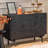 Retro Black Solid Wood Sideboard