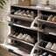 Range-chaussures 4 portes, armoire de rangement pour chaussures autoportante moderne