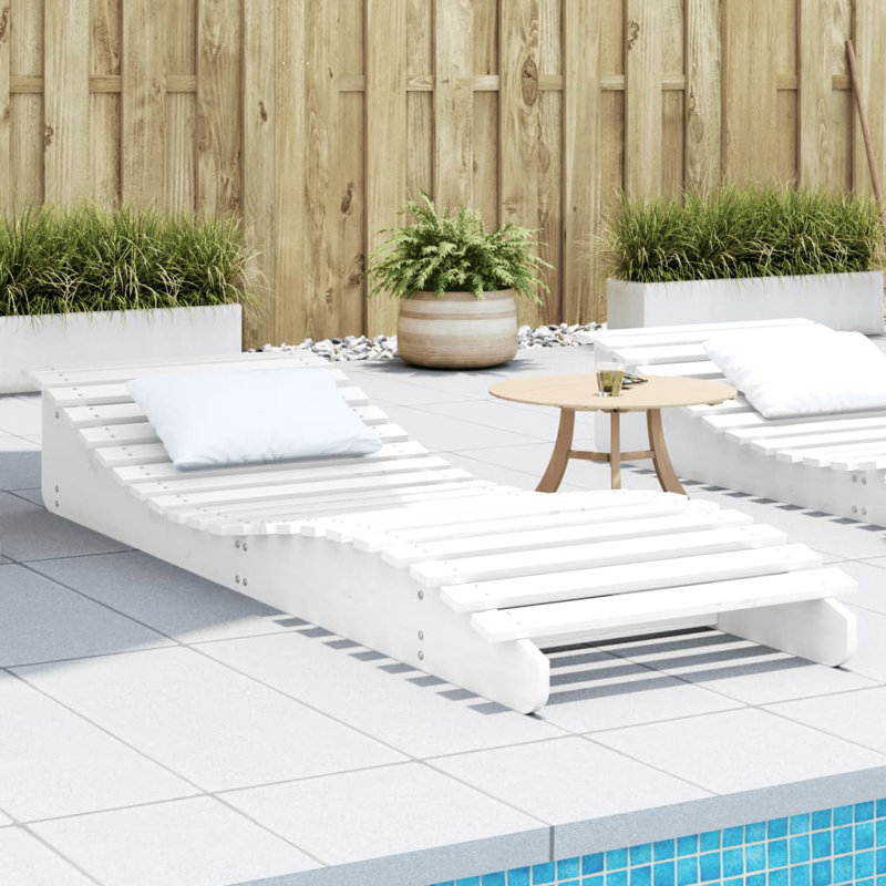 Abhijot 205cm Long Pine Single Chaise, White