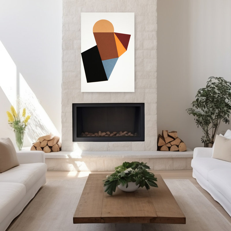 Art contemporain contemporain abstrait géométrique, H 48 po x l 32 po