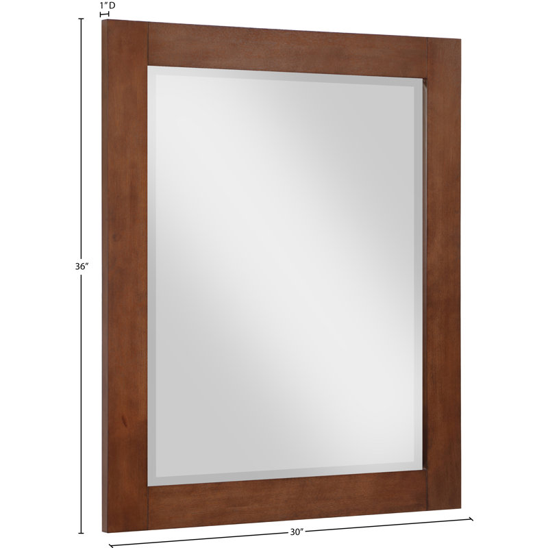 Miroir de salle de bain Kleier, Noyer, 36" x 30"