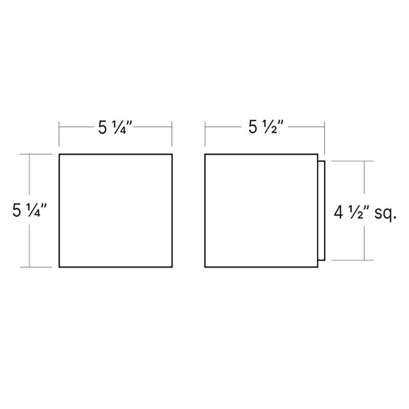Qube 2 - Light LED Flush Mounted Sconce, Textured White, 5.25" H x 5.25" W x 5.5" D