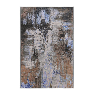 Tapis bleu / gris / brun Brookridge