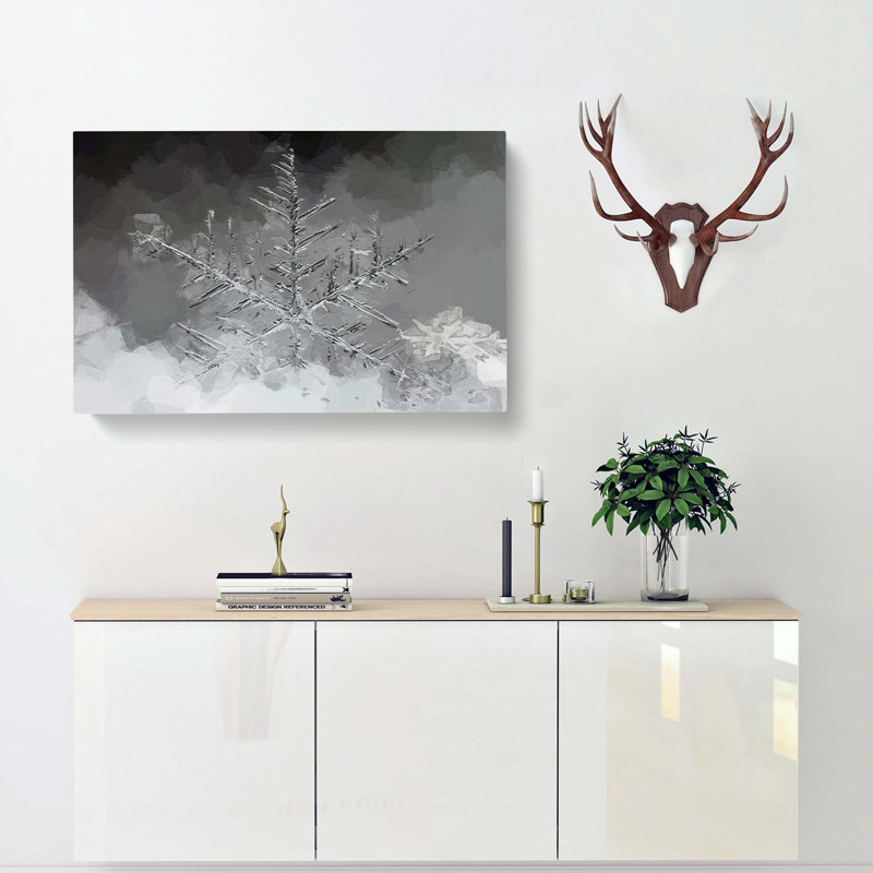 Snowflake In Abstract - Wrapped Canvas Print, 60cm H x 91cm W x 3cm D