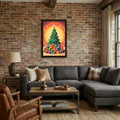 Arbre de Noël avec des cadeaux et des lumières