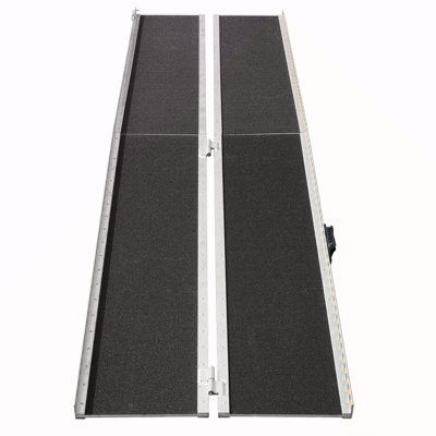 Portable Wheelchair Ramp, 10 Ft 800 Lbs Capacity, Non-Slip Aluminum Folding Threshold Ramp, Foldable Mobility Scooter Ramp Wheel Chair Ramp, Handicap Ramp For Home Steps, Stairs, Doorways, Curbs