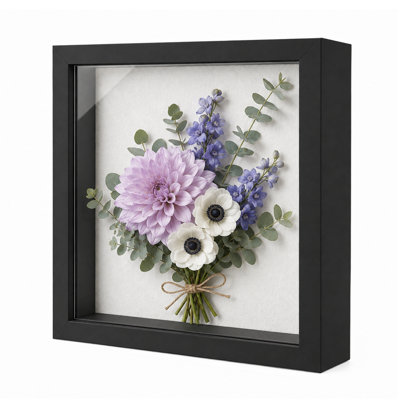 Shadow Box Picture Frame with White Felt Board & Push Pins