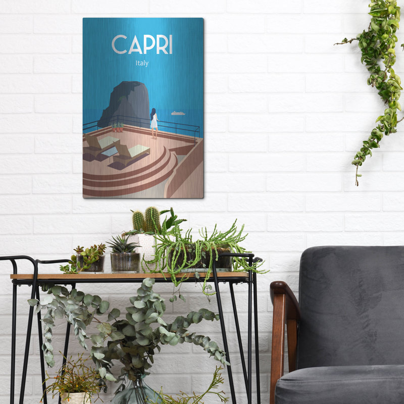  «Capri Italy» par Arctic Frame, art mural en métal, 12 po x 16 po