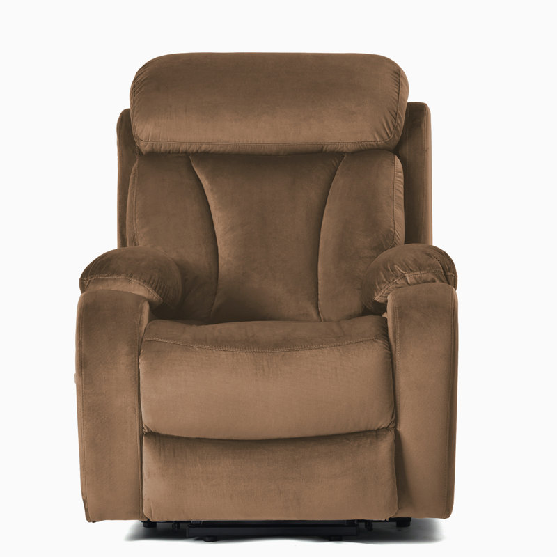 Fauteuil inclinable électrique avec repose-pieds Nicolay, Velours brun