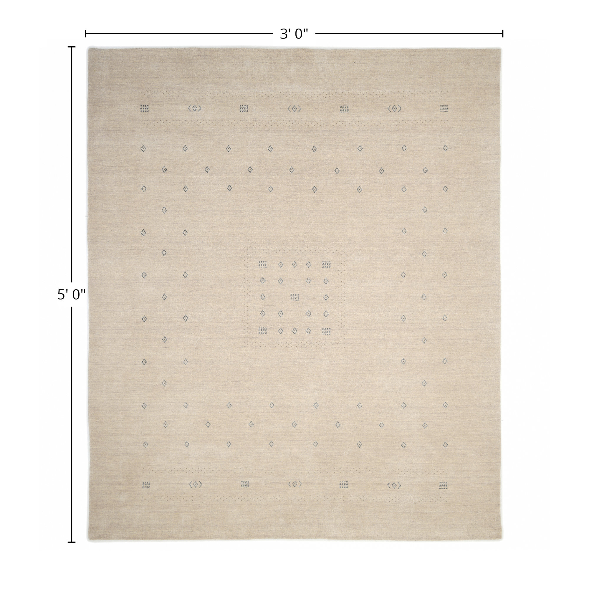 Simi Hand Knotted Cotton/Wool Southwestern Area Rug, Rectangle 3' x 5', Pink