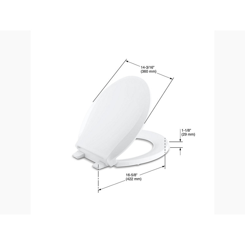 Cachet Round-Front Toilet Seat with Quiet-Close Lid and Seat and Grip-Tight Bumpers, Innocent Blush, Non Ready Latch
