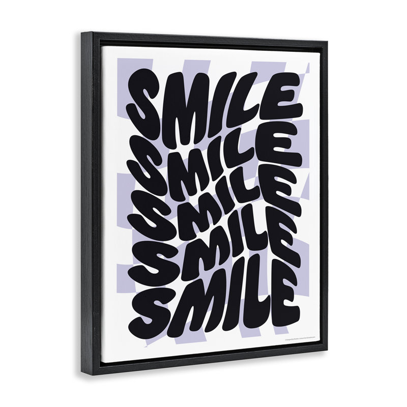 "Wavy Smile" par Reinders, Cadre flottant noir de jais, H 21 po x l 17 po