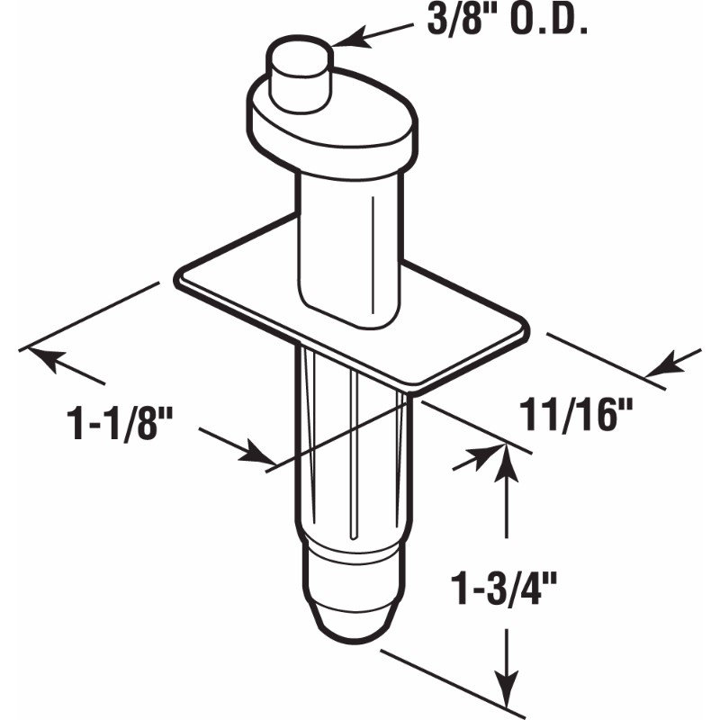 Prime-Line Bi-Fold Door Top Pivot, 3/8 in. Offset Pivot, Nylon, White Finish