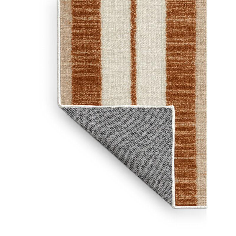 Tapis beige à carreaux lavable à la machine, Carré 7 pi