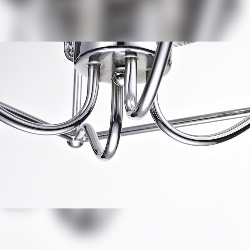Luminaire suspendu géométrique 4 lumières lanternes Brockdale, Chrome
