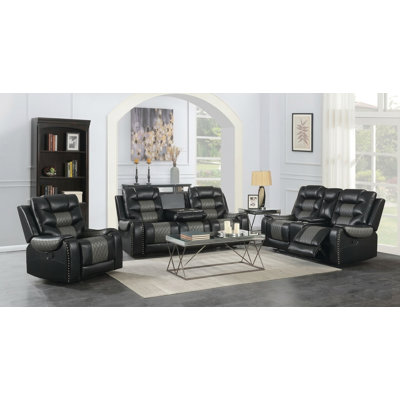Ensemble de salon inclinable en cuir