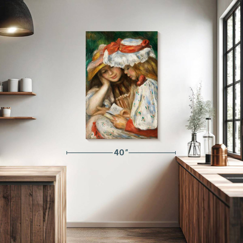 Leisha Two Girls Reading, 39" H x 26" W