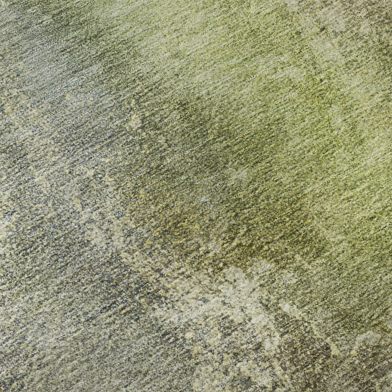 Premium Machine Washable Mayfield AMF2307 Abstract Rug, 3' x 5', Green