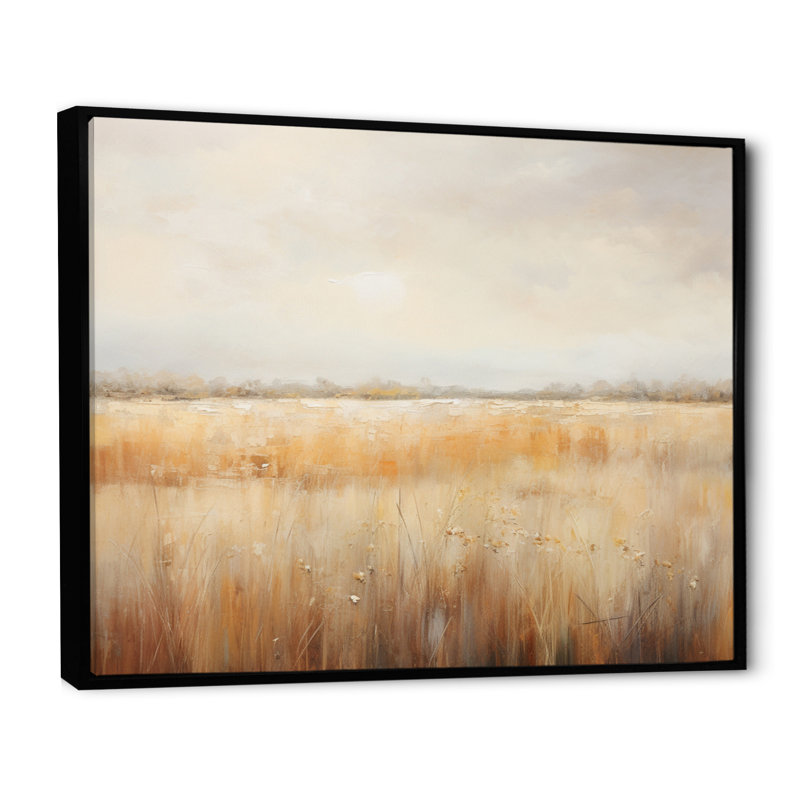 «Meadow Grasslands Minimalisme I», reproduction sur toile, H 34 po x l 44 po x P 1,5 po, Cadre flottant noir