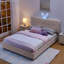 Lit tapissier pour enfants avec tête de lit à oreilles en lapin, lumière DEL et 4 tiroirs de rangement, tissu Boucle (84,5 po x 62,75 po x 41 po)-1161280789-1161280779