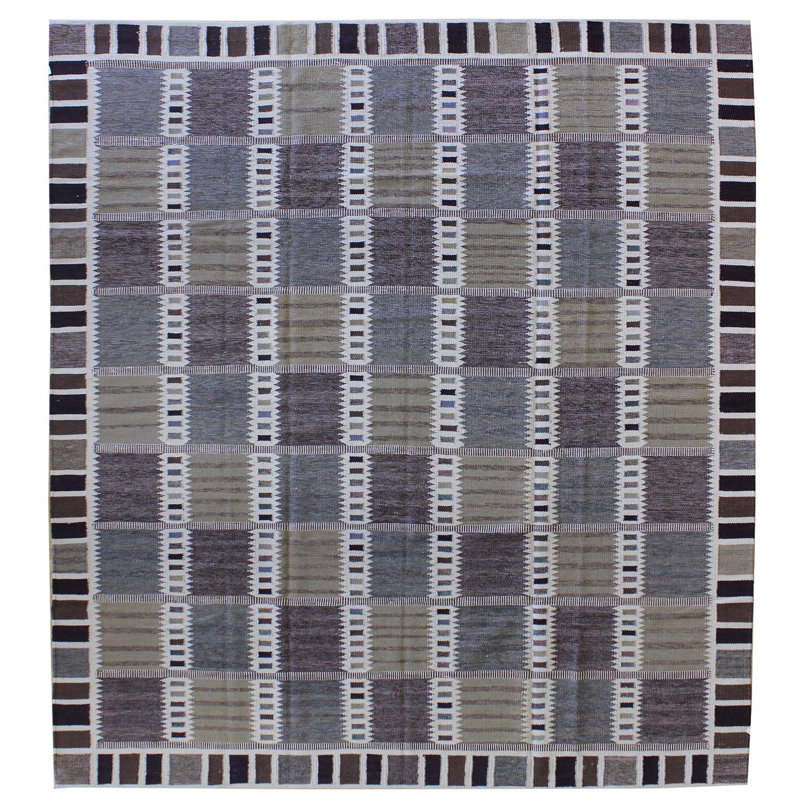 Tapis unique nouvel âge suédois 10 pi 10 po x 12 pi 3 po suédois en vert / ivoire / mauve