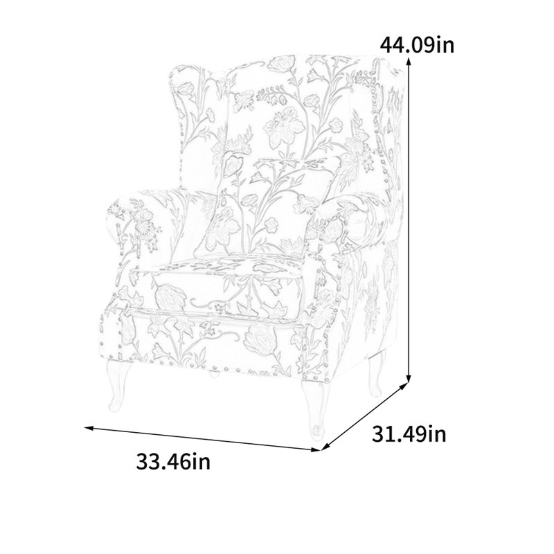 Chenille jacquard et fauteuil inclinable clouté, Rouge