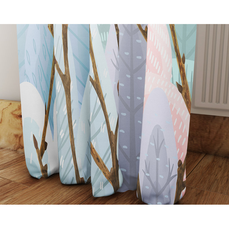 Paire de rideaux à motif floral Rahman, L 40 po x L 82 po