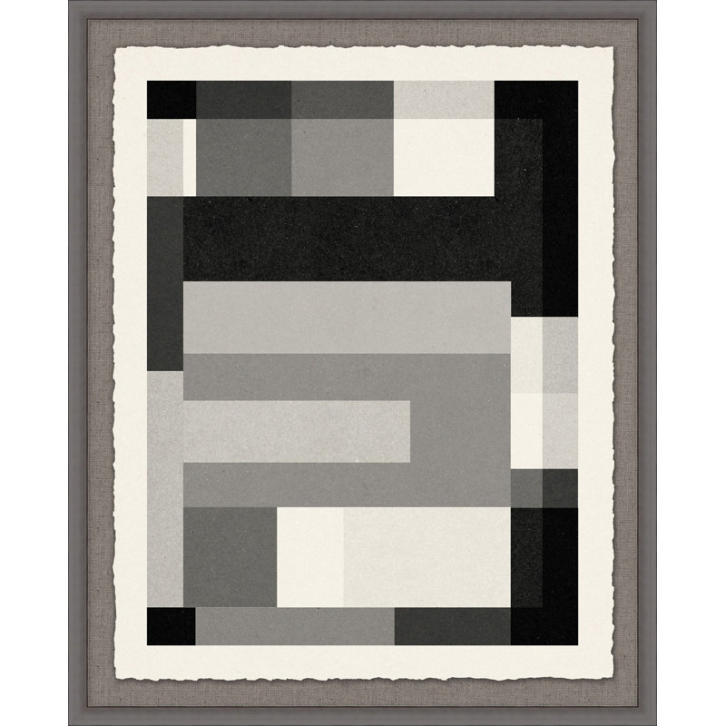 «Gray Scale Pattern 2» par Lillian August - Shadowbox, peinture sur papier