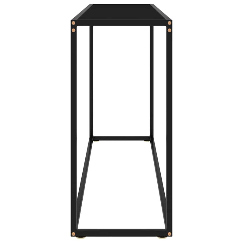 Console en verre trempé, Noir, H 29,53 po x l 47,24 po x P 13,78 po