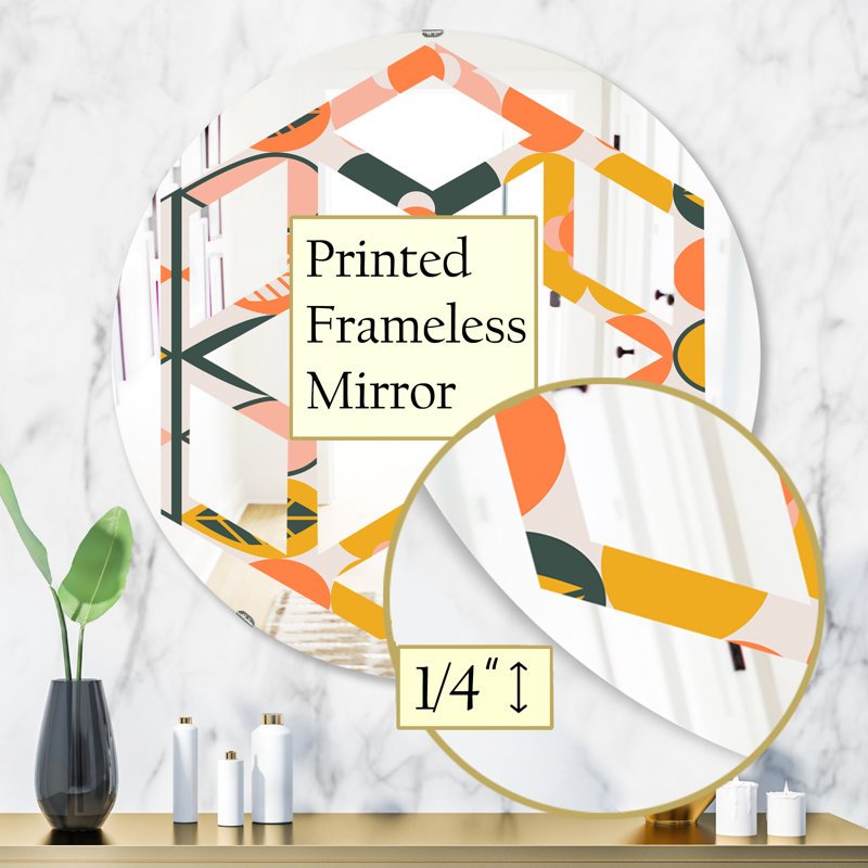 Miroir mural hexagonal en étoile botanique "design ii" hexagonal american, 31,5 po x 31,5 po