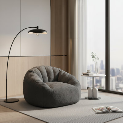 Fauteuil à billes en fausse fourrure en forme de coquillage, canapé à billes coquillage pour salon et chambre à coucher