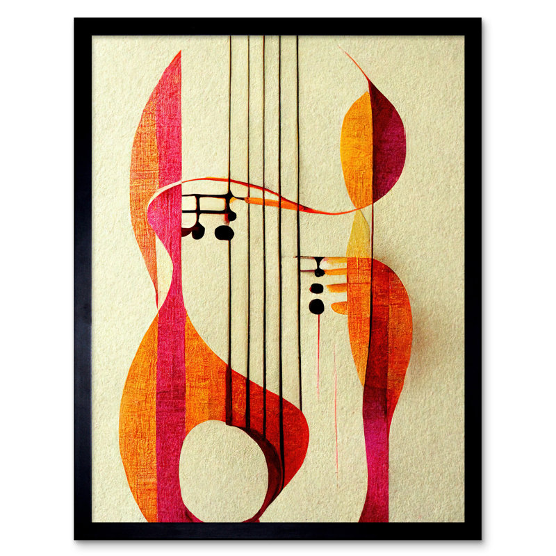 Autumnal Boho Musical Music Symbol Clef - Single Picture Frame Print, 43.7cm H x 33.5cm W x 1.5cm D