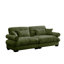 Canapé de réception 2 places en velours vert moderne avec accoudoirs renforcés, coussins de taille et coussins décoratifs-1431002576