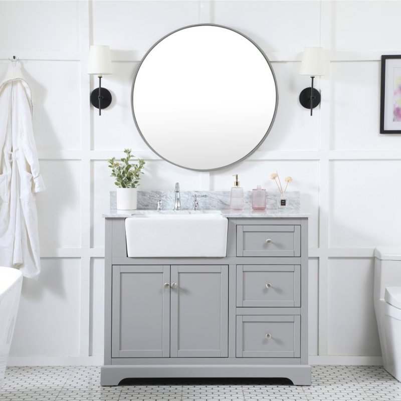 Ensemble de meuble-lavabo simple 42 po Pardue, Gris
