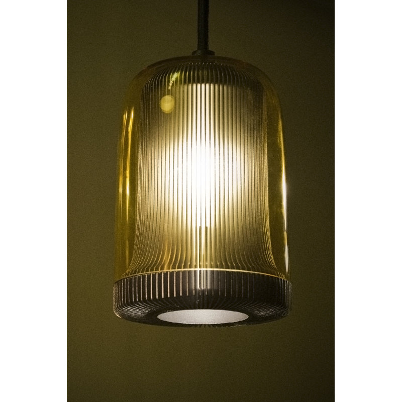 Luminaires suspendus Dub, Verre ambré / gris, H 6 po x l 10,9 po x P 10,9 po