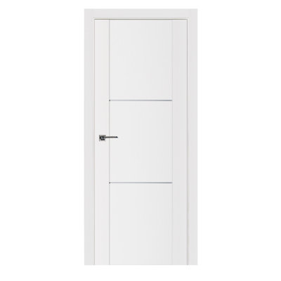 Stile 004 Pre-Hung Soft White Laminated Modern Interior Door