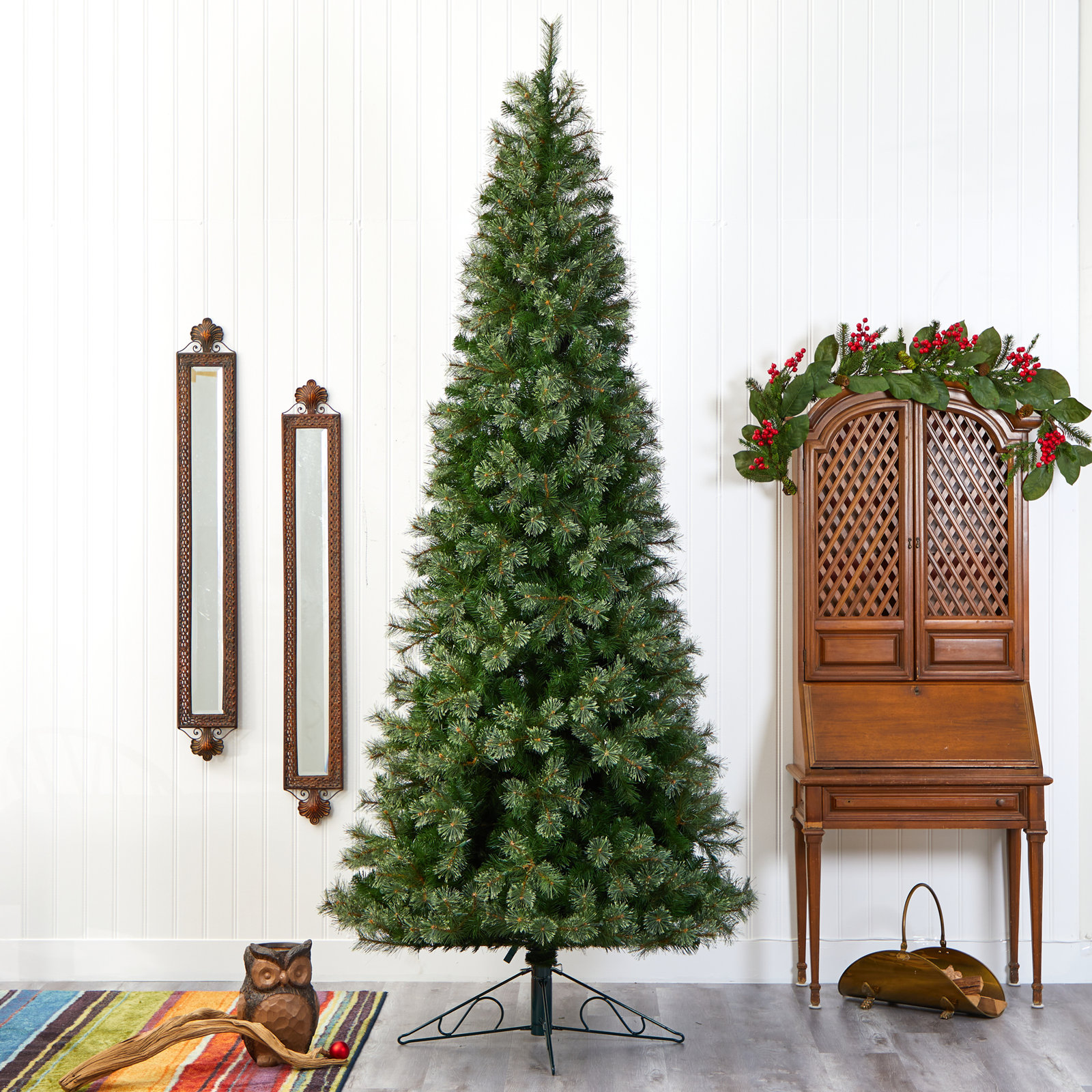 Lighted Artificial Pine Christmas Tree, 10' H